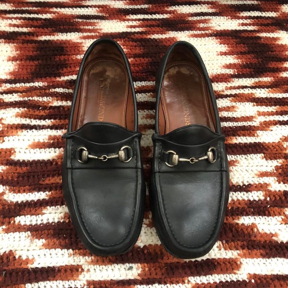 Allen Edmonds VERONA II Black Leather Italian Horsebit Dress Loafers Size 8.5 D